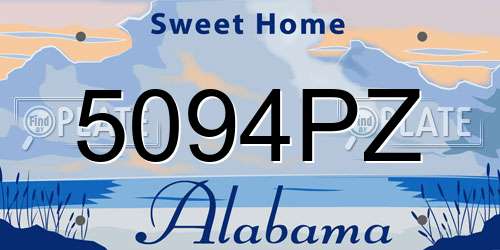 5094PZ Alabama License Plate