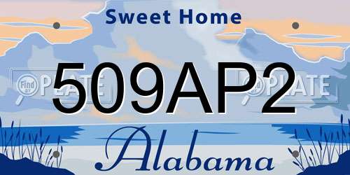509AP2 Alabama License Plate