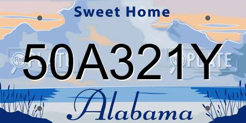 50A321Y Alabama License Plate