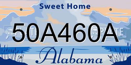 50A460A Alabama License Plate