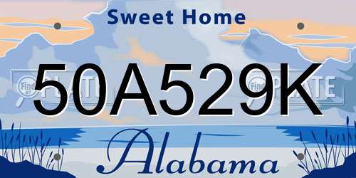 50A529K Alabama License Plate
