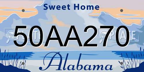 50AA270 Alabama License Plate