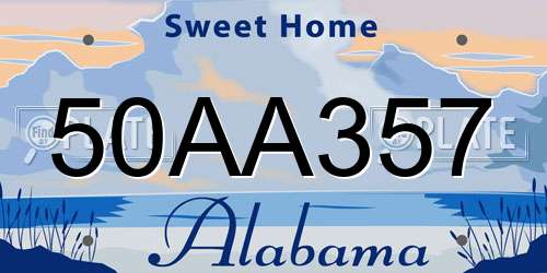 50AA357 Alabama License Plate