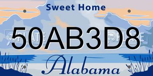 50AB3D8 Alabama License Plate