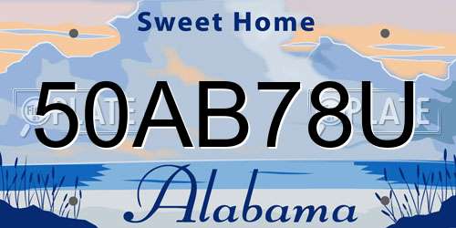 50AB78U Alabama License Plate