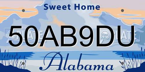 50AB9DU Alabama License Plate