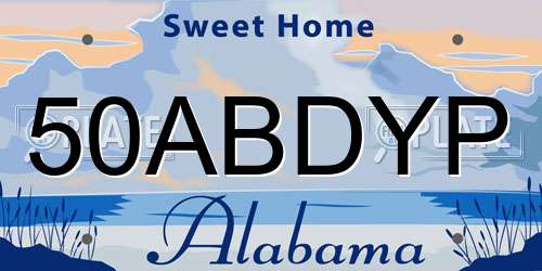 50ABDYP Alabama License Plate