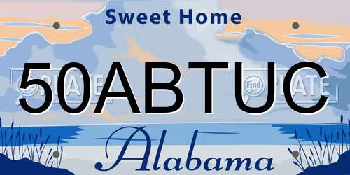 50ABTUC Alabama License Plate