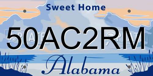 50AC2RM Alabama License Plate