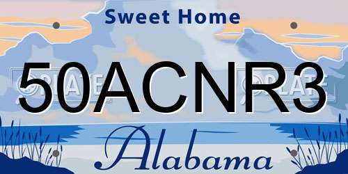 50ACNR3 Alabama License Plate