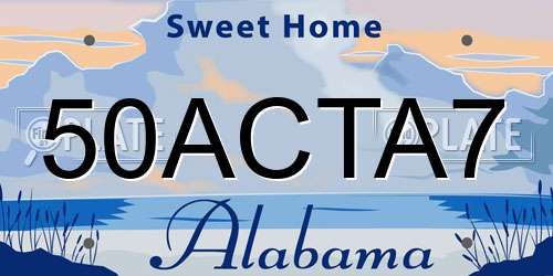 50ACTA7 Alabama License Plate