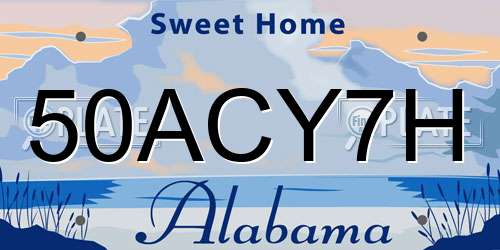 50ACY7H Alabama License Plate
