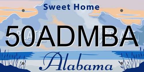 50ADMBA Alabama License Plate