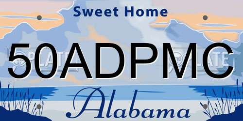 50ADPMC Alabama License Plate