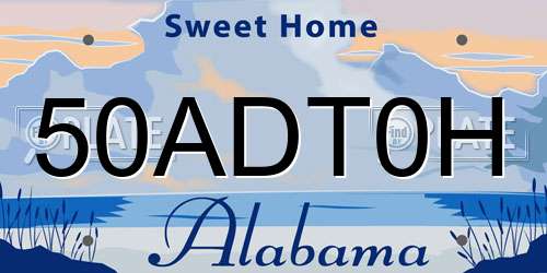 50ADT0H Alabama License Plate