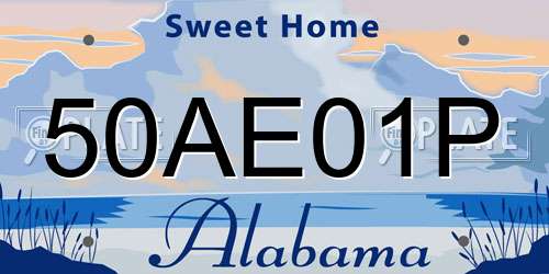 50AE01P Alabama License Plate
