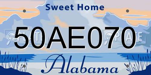 50AE070 Alabama License Plate