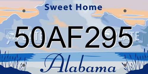 50AF295 Alabama License Plate