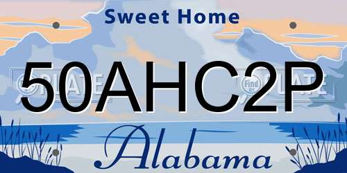 50AHC2P Alabama License Plate
