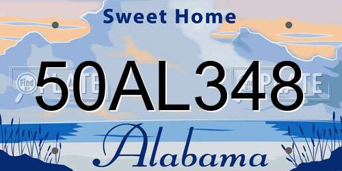 50AL348 Alabama License Plate