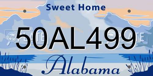 50AL499 Alabama License Plate