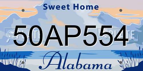 50AP554 Alabama License Plate
