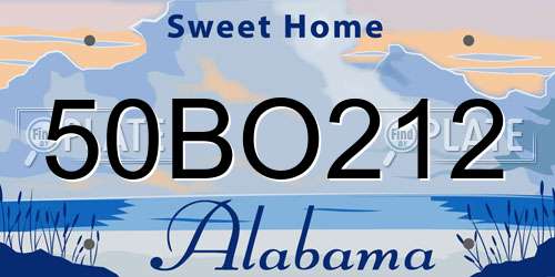 50BO212 Alabama License Plate
