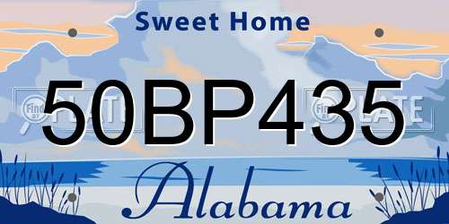 50BP435 Alabama License Plate