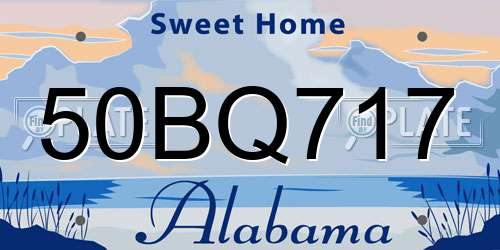 50BQ717 Alabama License Plate