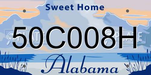 50C008H Alabama License Plate
