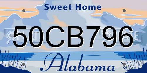 50CB796 Alabama License Plate