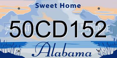 50CD152 Alabama License Plate