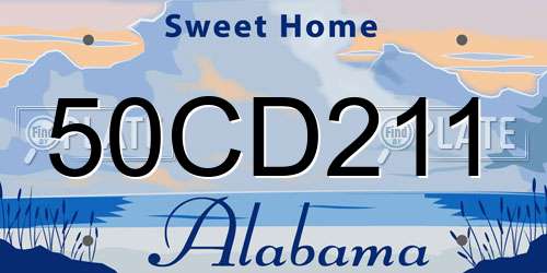 50CD211 Alabama License Plate