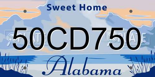 50CD750 Alabama License Plate