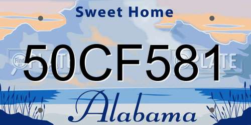50CF581 Alabama License Plate