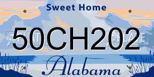 50CH202 Alabama License Plate