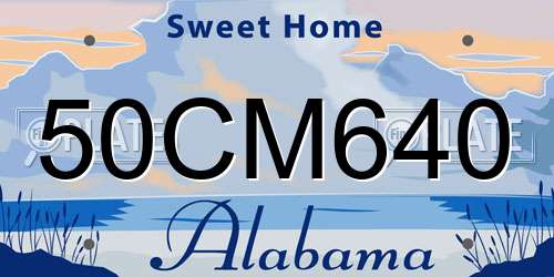 50CM640 Alabama License Plate