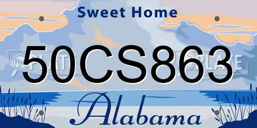 50CS863 Alabama License Plate