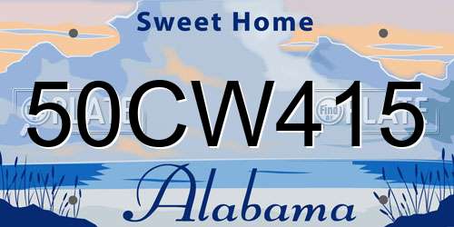 50CW415 Alabama License Plate