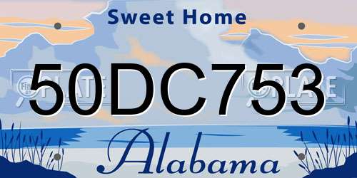 50DC753 Alabama License Plate