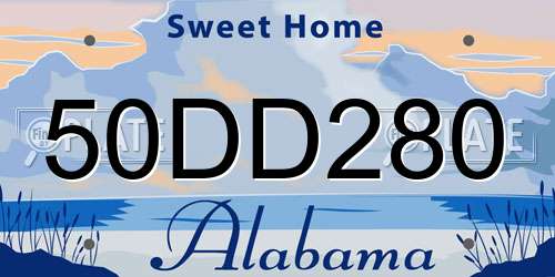 50DD280 Alabama License Plate