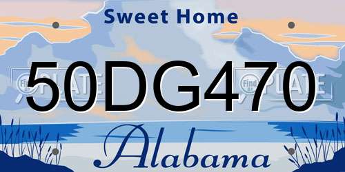 50DG470 Alabama License Plate