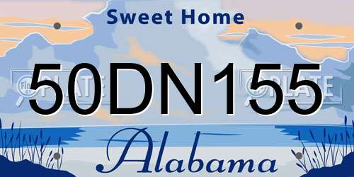 50DN155 Alabama License Plate