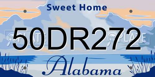 50DR272 Alabama License Plate