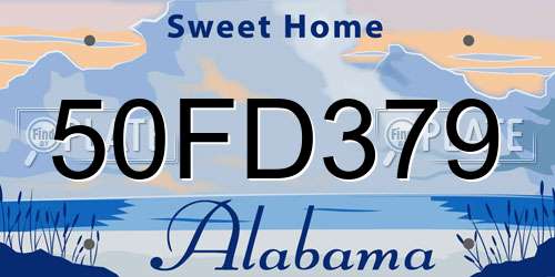 50FD379 Alabama License Plate