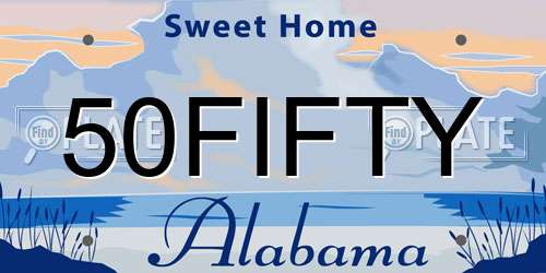 50FIFTY Alabama License Plate