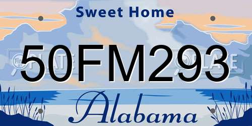 50FM293 Alabama License Plate