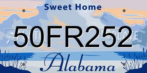 50FR252 Alabama License Plate