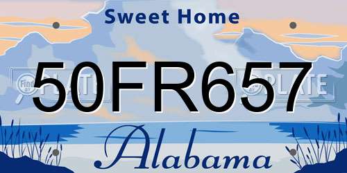 50FR657 Alabama License Plate