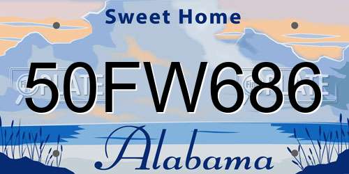 50FW686 Alabama License Plate